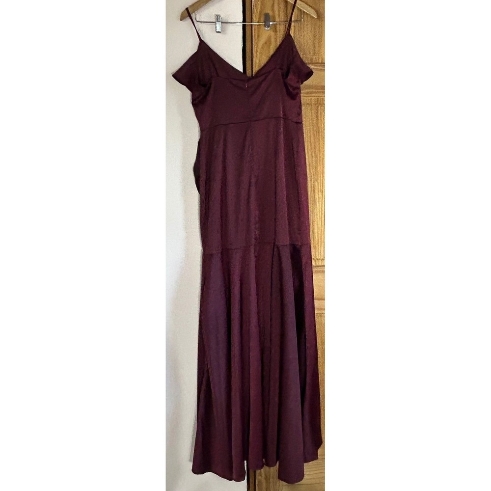 Vow'd Burgundy Ruffle High-Low Maxi Dress Size 10 Wedding Guest Bridesmaid Prom - Picture 2 of 8